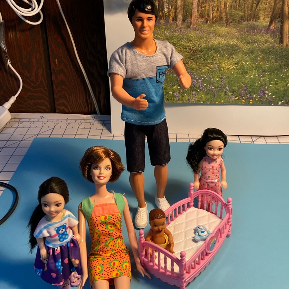 Barbie family with twins